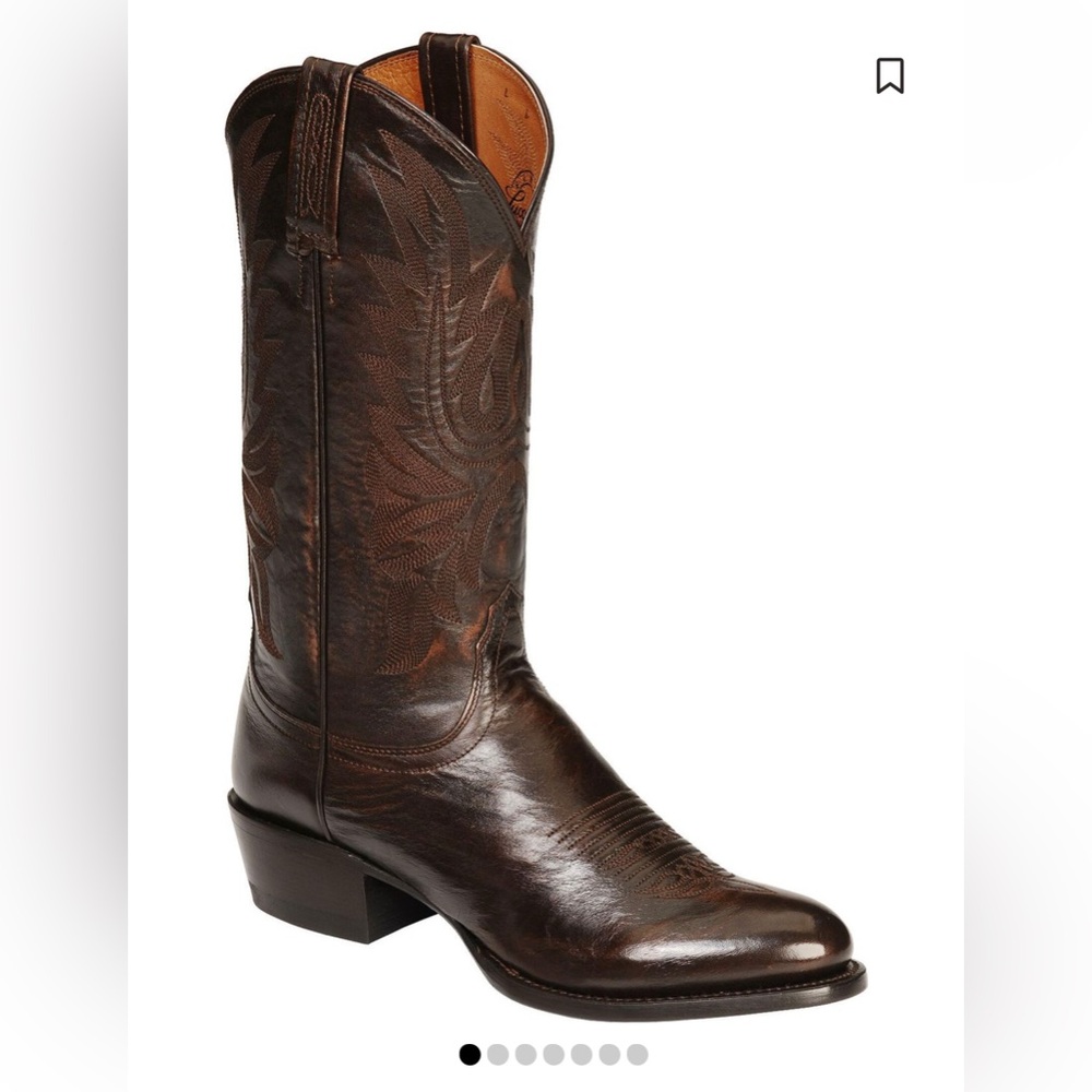 Lucchese Men’s Lonestar Handmade Calf Cowboy Boots Sz 9